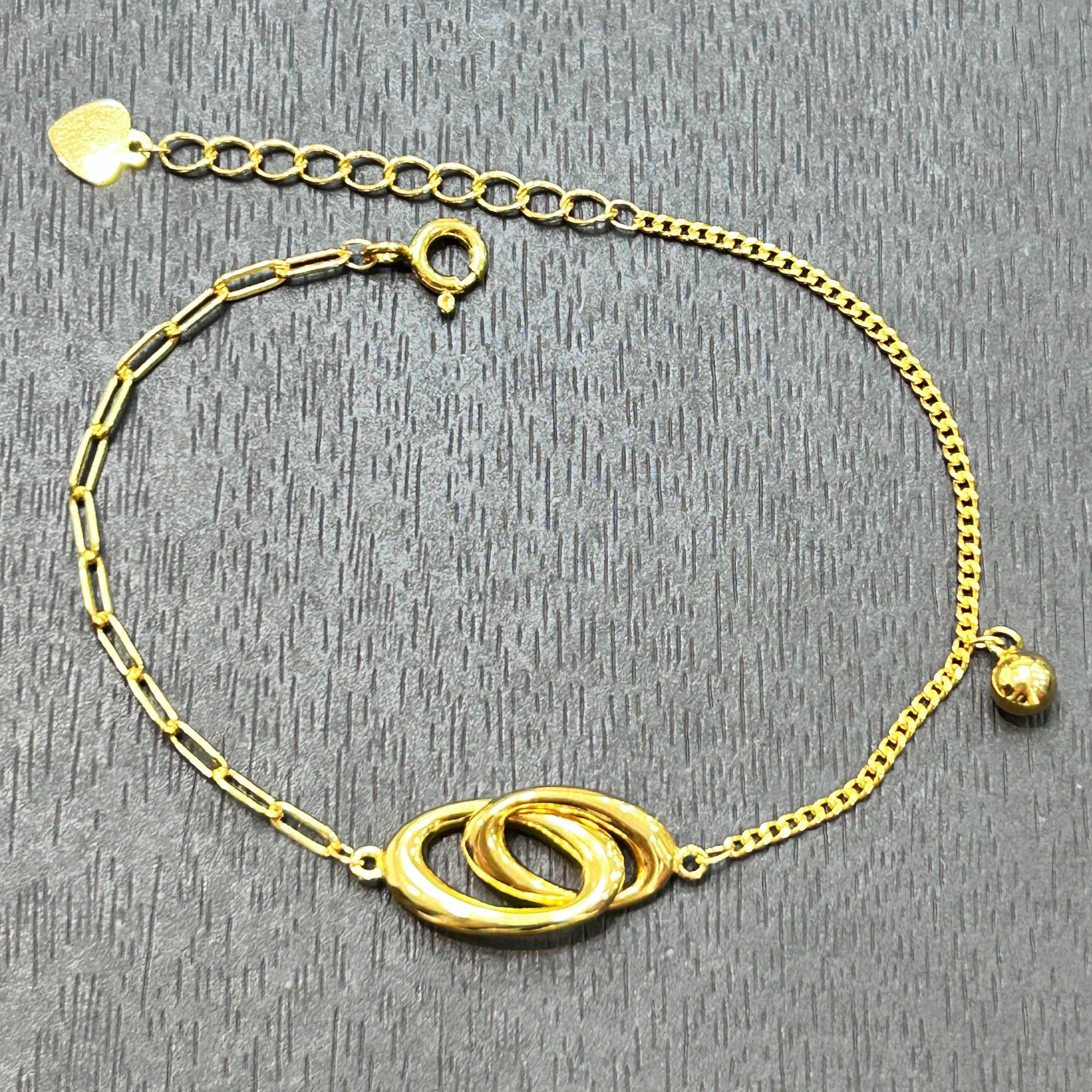 925银手链 【店长专享】925银十字链肖邦双环手链YS727