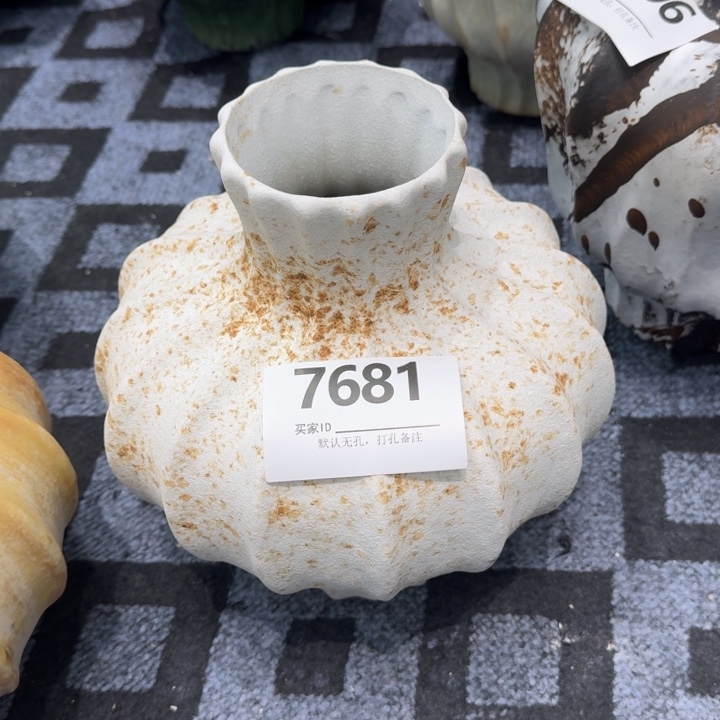 静***子瓷片景德镇高温花器编码7681高28口8默认无孔
