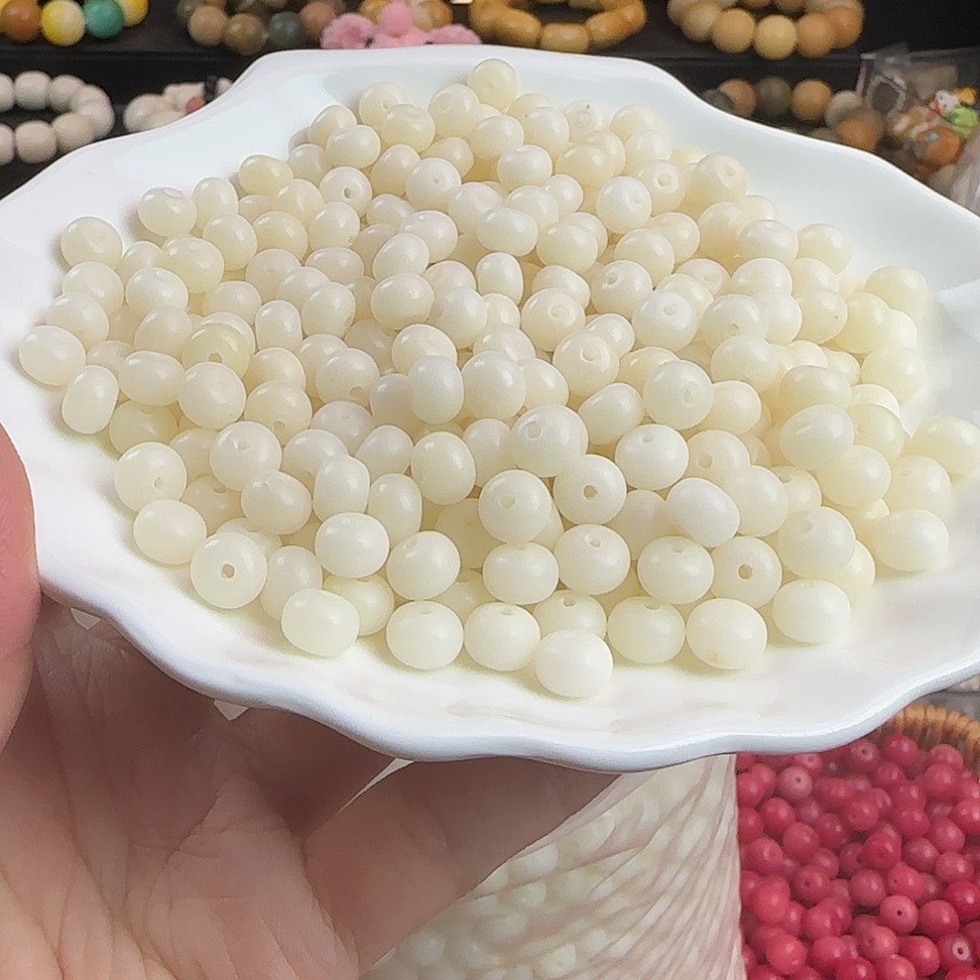 菩提根/象牙果手串微瑕卡8白苹果500颗