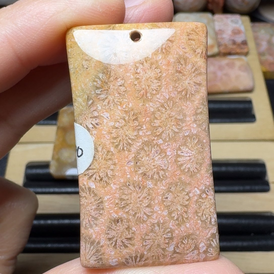 硅化木保真橘粉旋转花未镶嵌