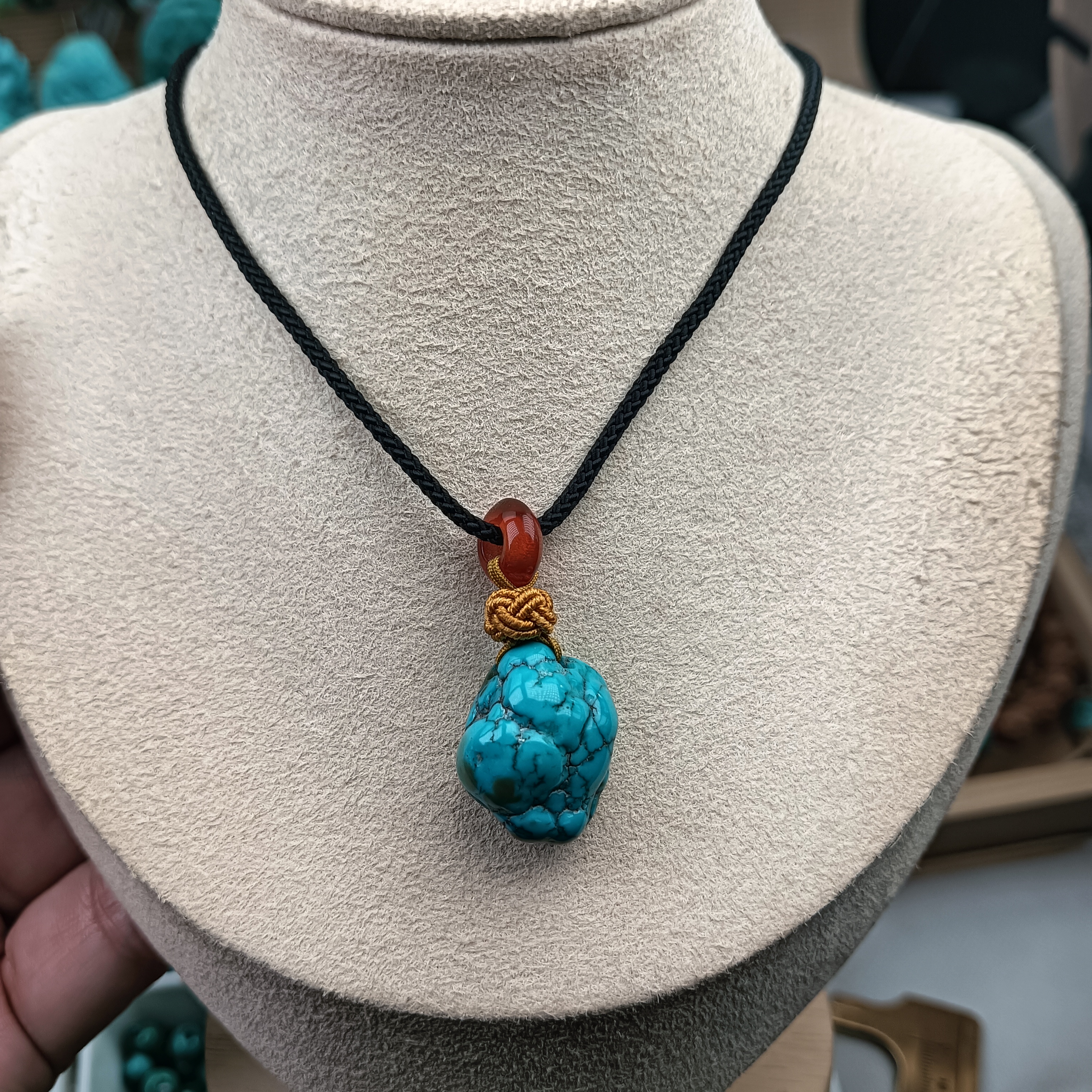 天然原矿绿松石配珠