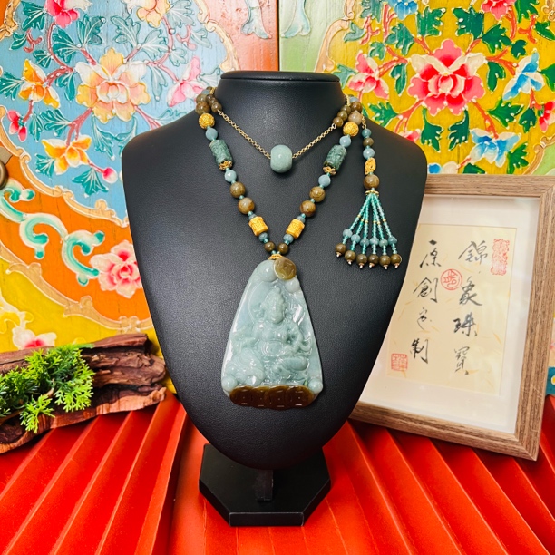 锦象原创设计天然翡翠国风个性套链百搭