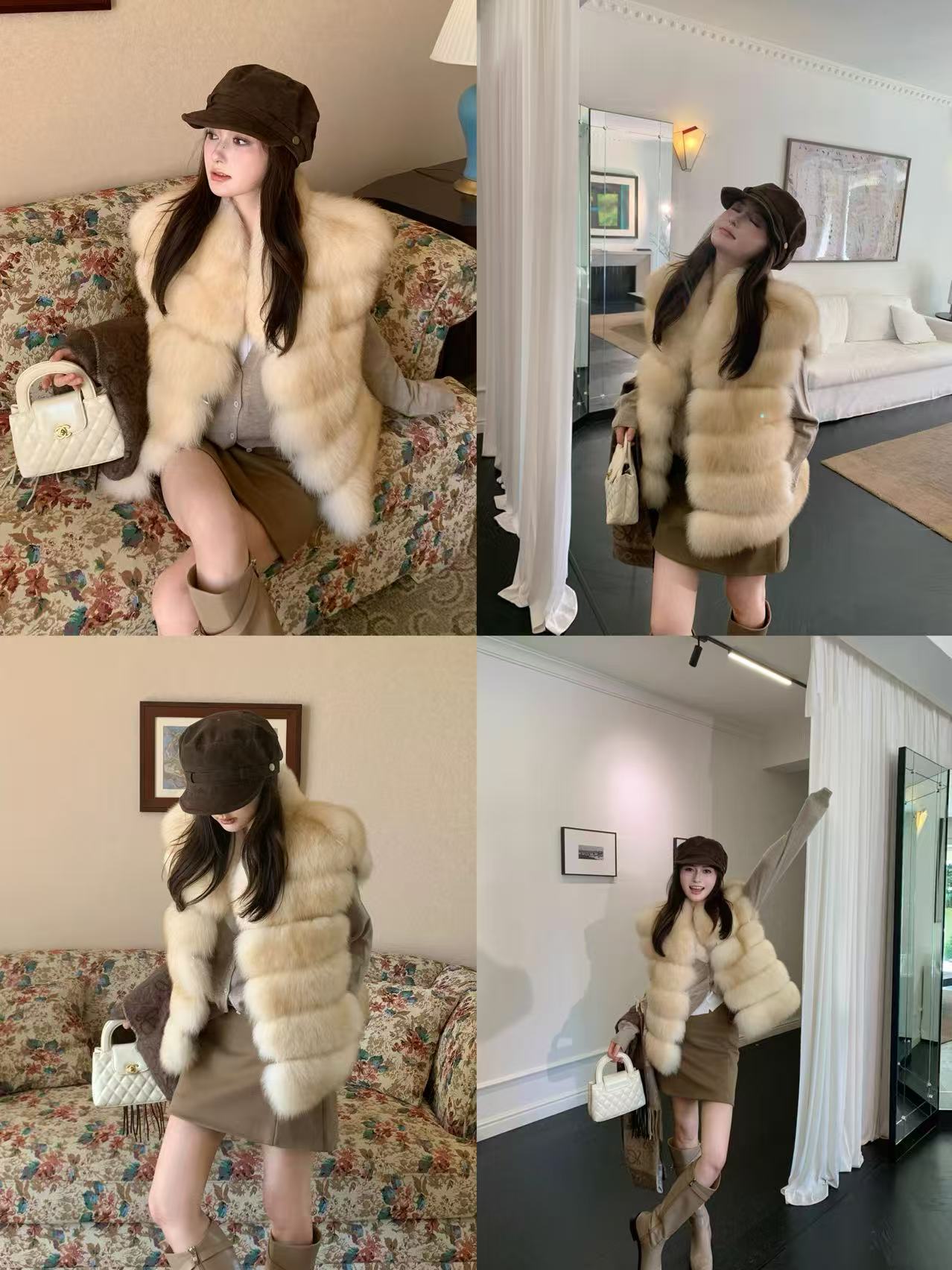 双色定染高奢狐狸毛整皮马甲保暖2025冬季新款真毛毛坎肩