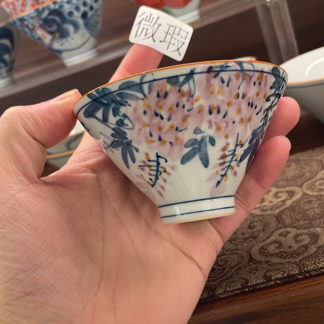 釉下手绘茶具微瑕