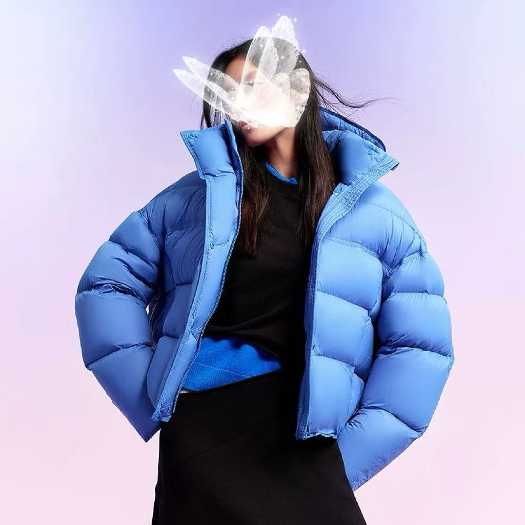 【羽皇妃】顶奢泡芙系列洋气高充绒蓬松鹅绒龟背廓形连帽短款羽绒服