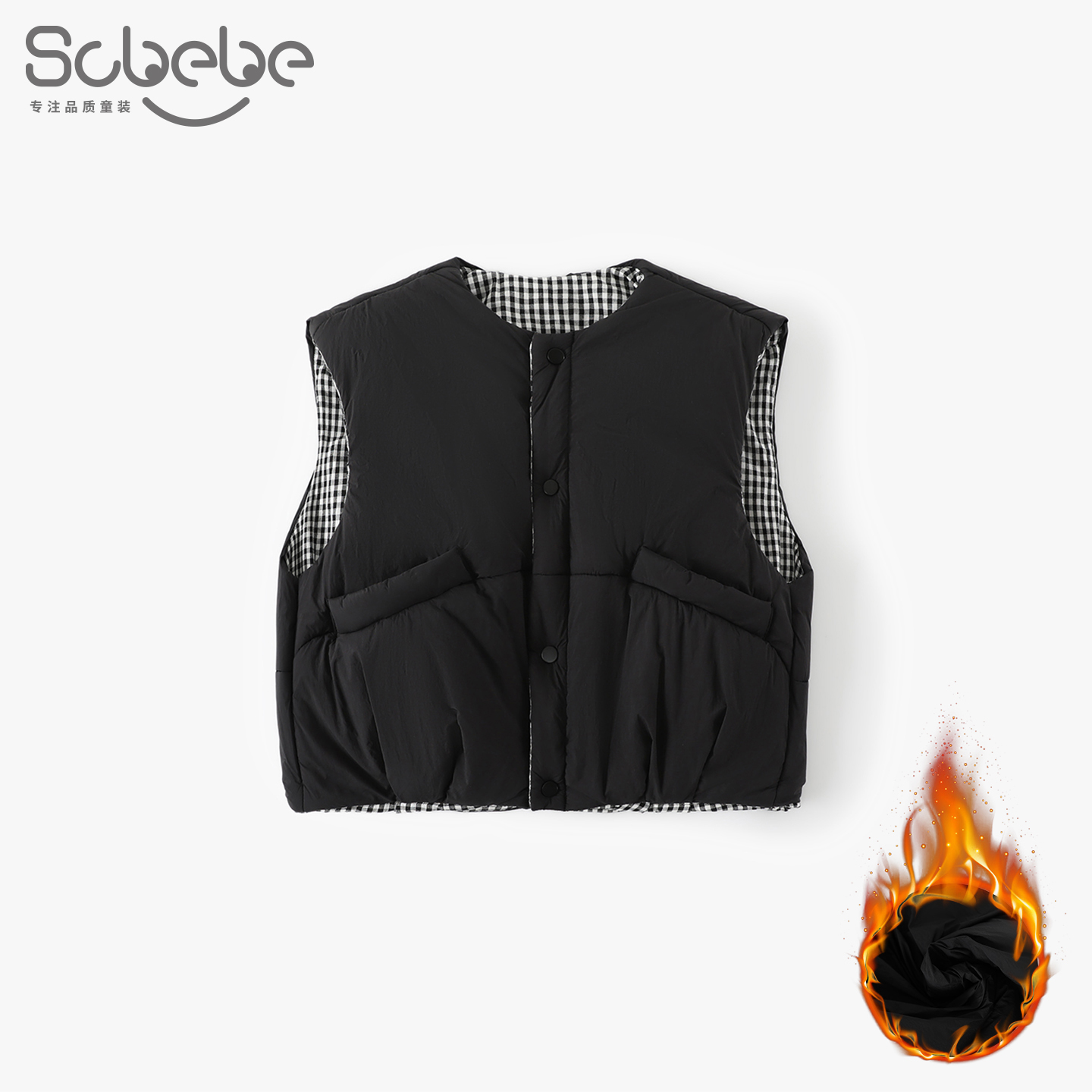 SCBEBE2025冬季新款韩版宽松潮流棉马甲男童棉服AW087