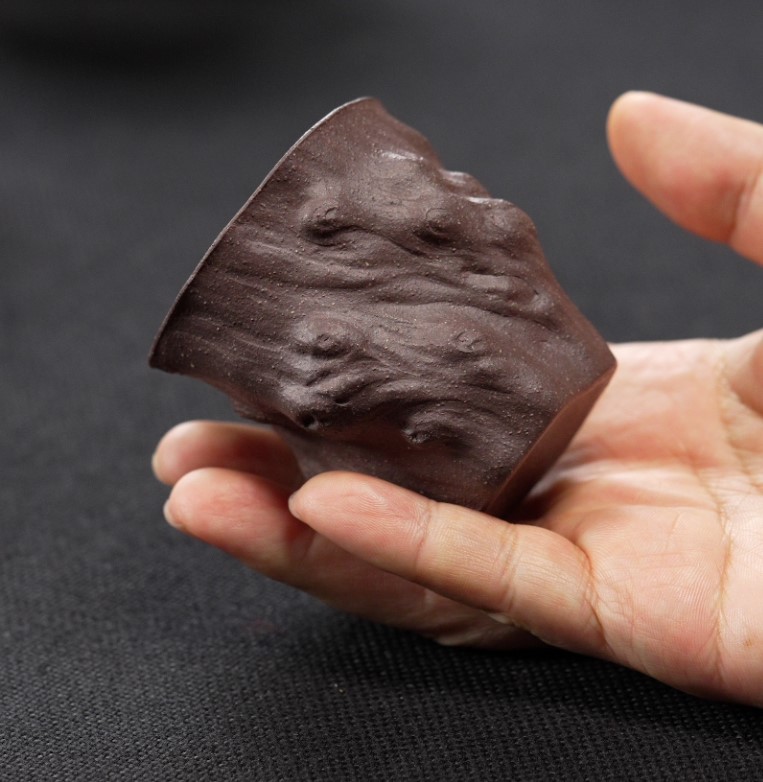 树桩杯全手工纯手工-紫泥-老王玩壶