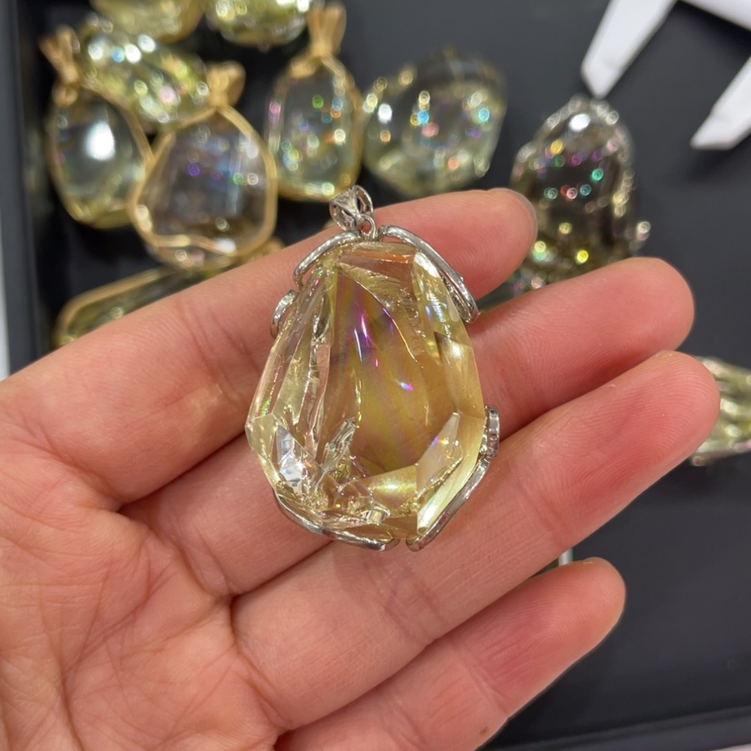 黄晶吊坠未镶嵌m**酱吊坠
