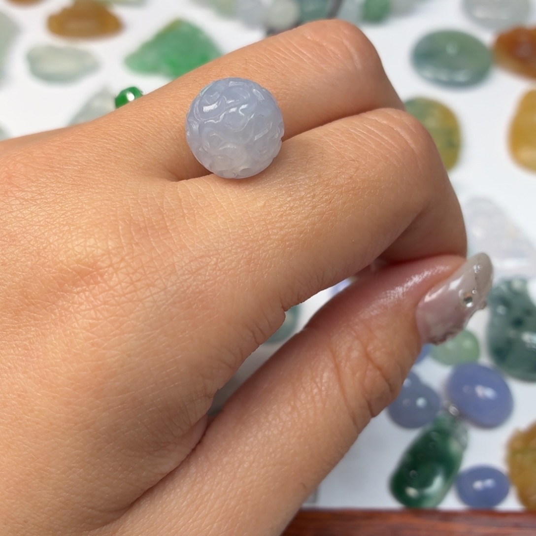 定制翡翠未镶嵌回纹珠