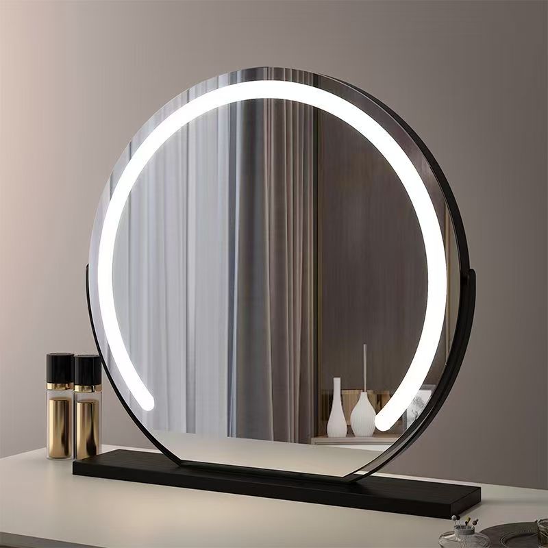 化妆镜ins家用梳妆台镜子桌面补光镜网红宿舍圆形挂壁式镜化妆镜