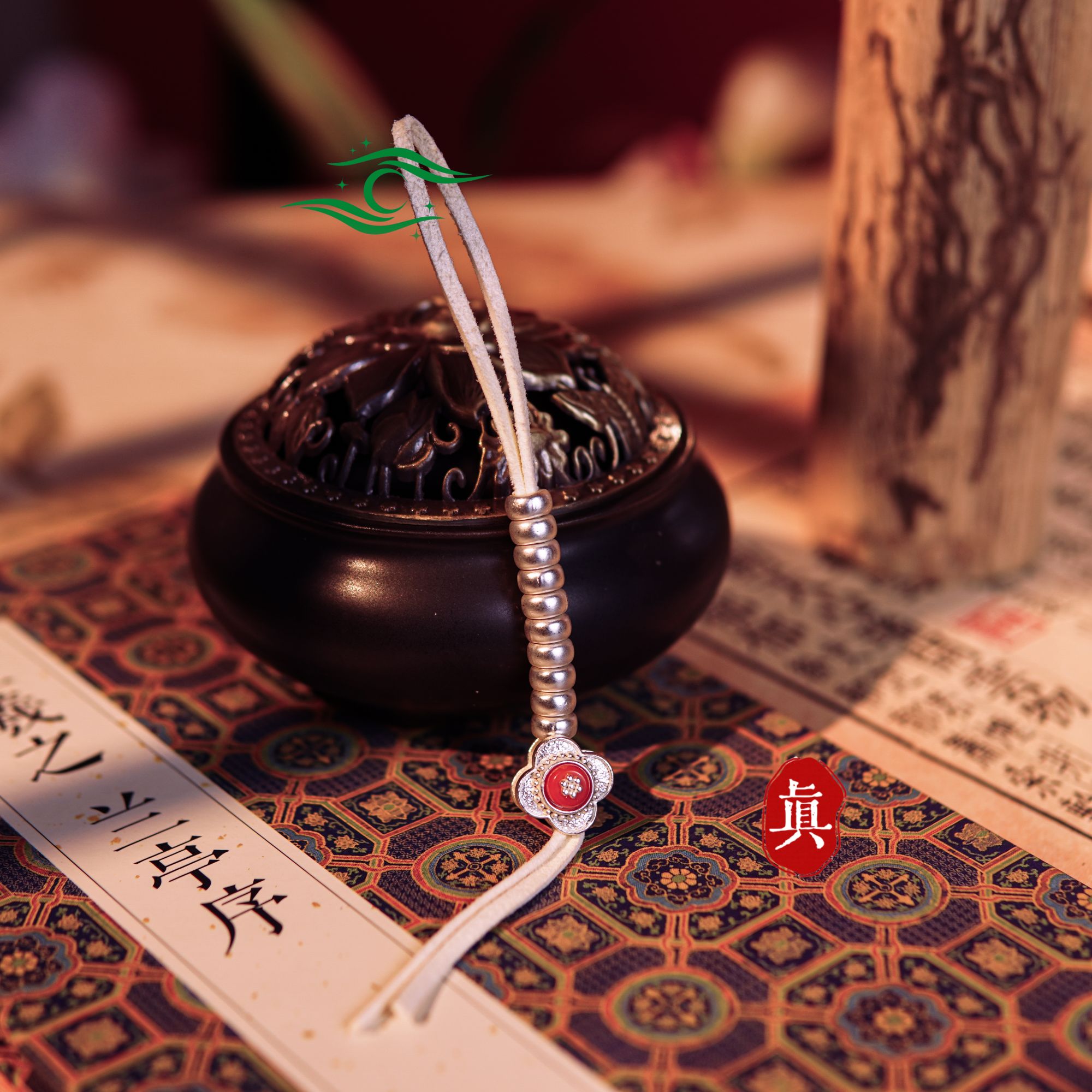 钛钢布艺婚庆饰品 【平安蕊】红蕊花平安挂典雅饰品 星