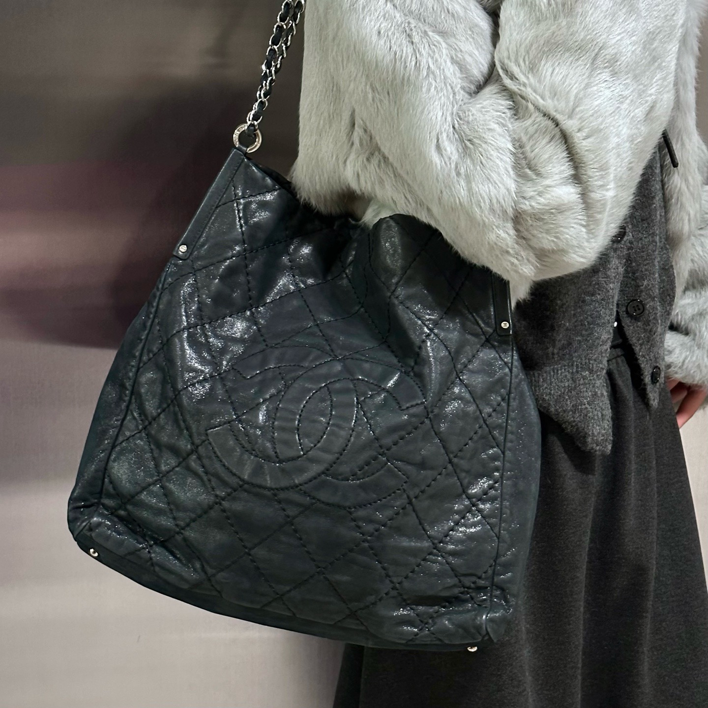 95新 Chanel/香奈儿 chanel 大号托特单肩包