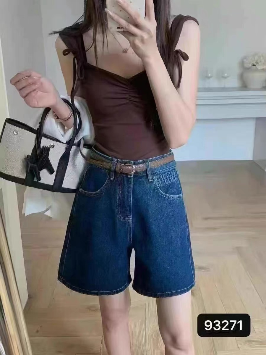 【93271】 星势家 夏季高腰无弹力四分短裤