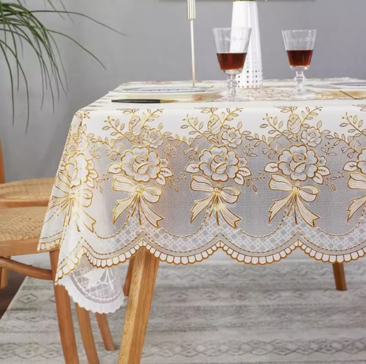 【110*160】烫金款 防水防油污桌布桌布茶几布防烫免洗餐桌布