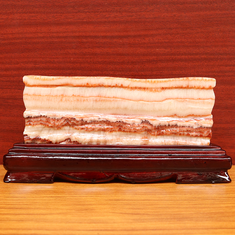 奇石24*11*5cm2943g摆件天然石材猪肉石五花肉装饰工艺品礼物礼品