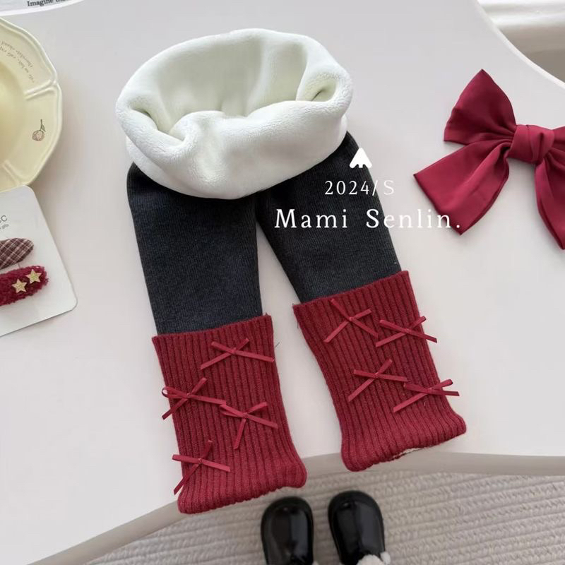 儿童加绒加厚冬季新款堆堆裤女宝宝一体绒洋气外穿百搭长裤子新年