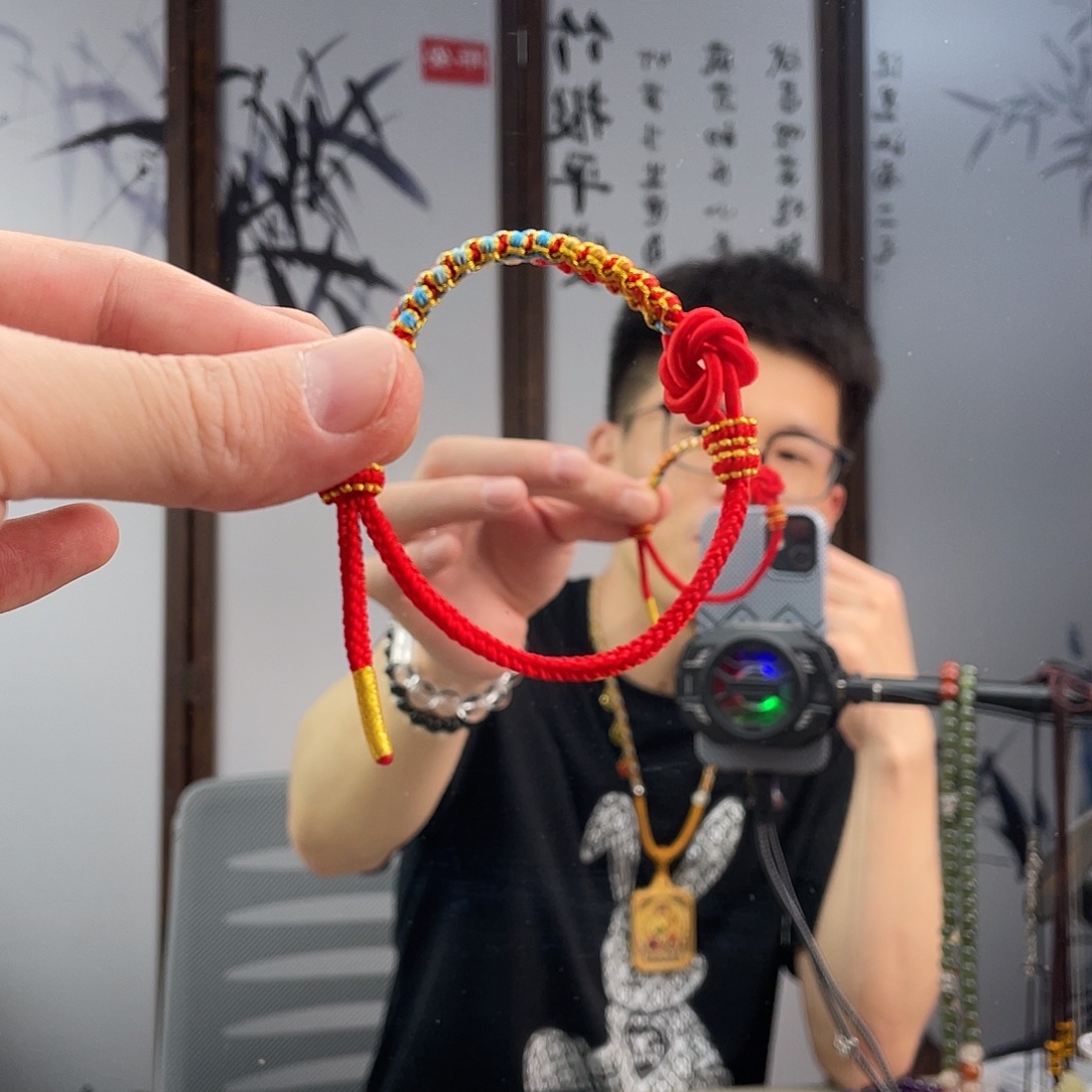 未镶嵌手链水晶红绳