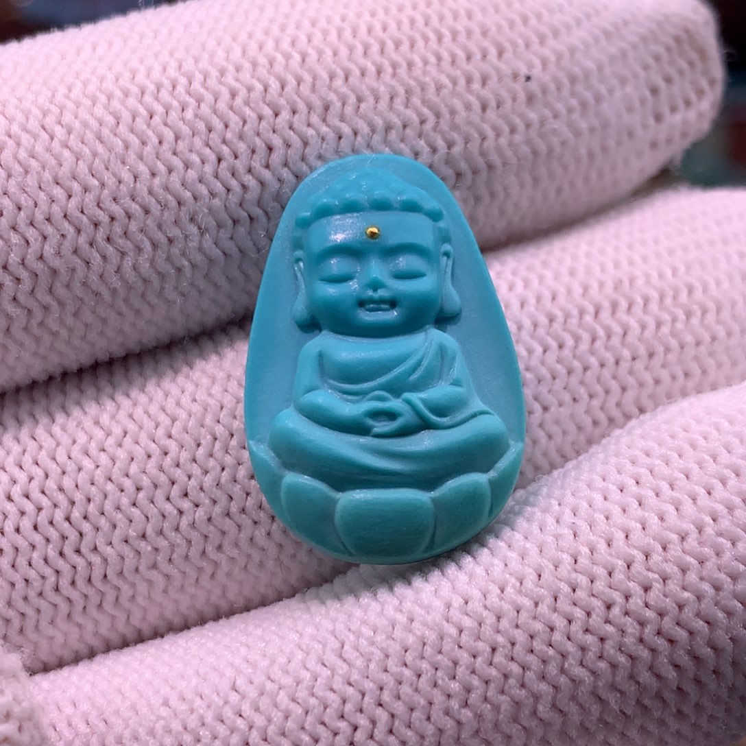 绿松石珠宝奇石未镶嵌宝宝佛