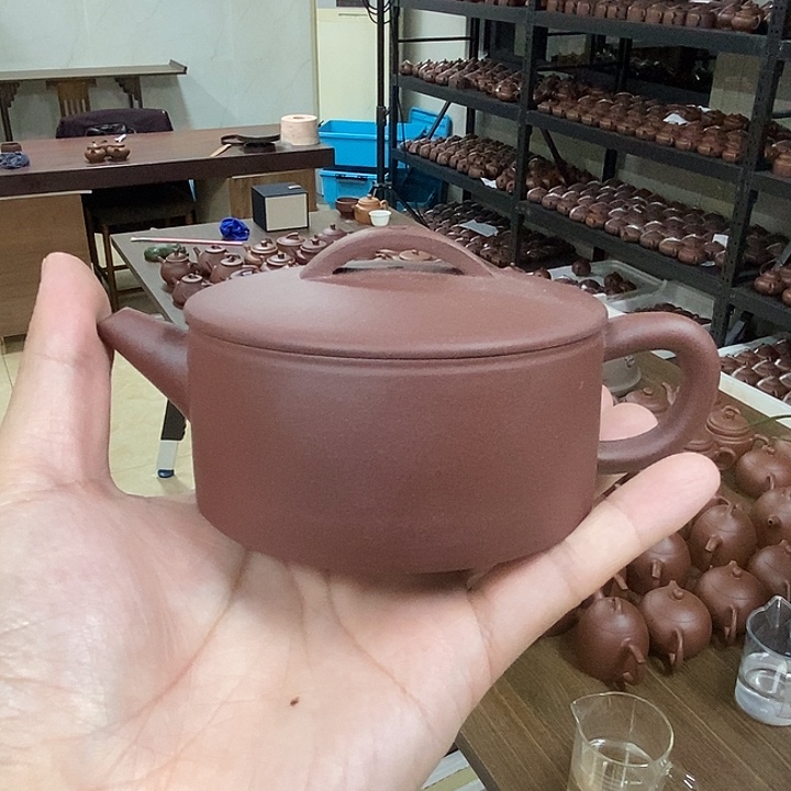 紫砂茶壶大汉瓦老紫泥微瑕