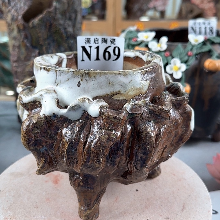 紫砂花盆景德镇陶瓷多肉花盆169