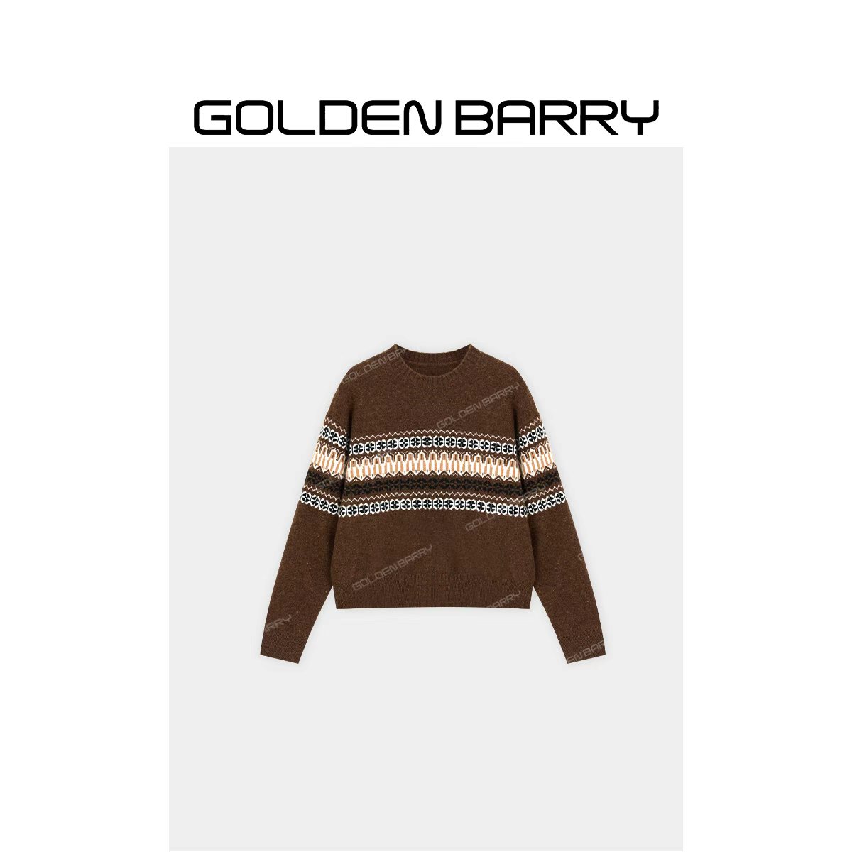 GOLDENBARRY|241271“古着锚点”时尚提花圆领毛衣