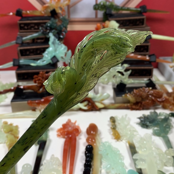 蛇纹石玉发簪未镶嵌