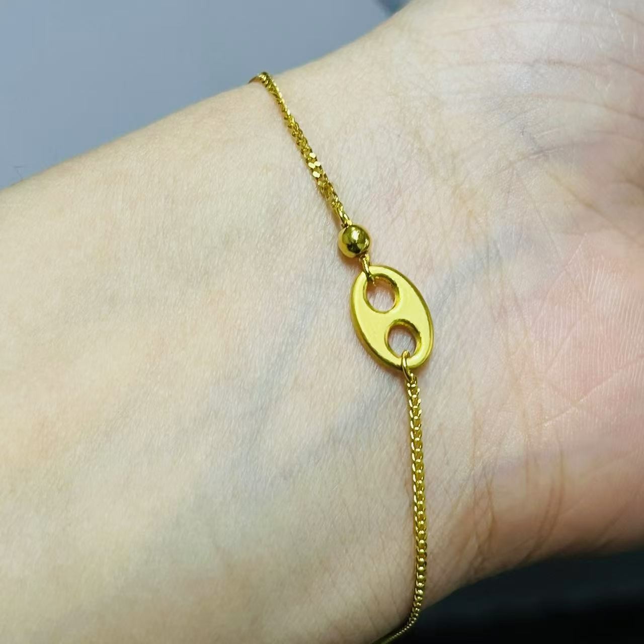 【旺旺金选】 足金999 5G猪鼻子手链  2.44