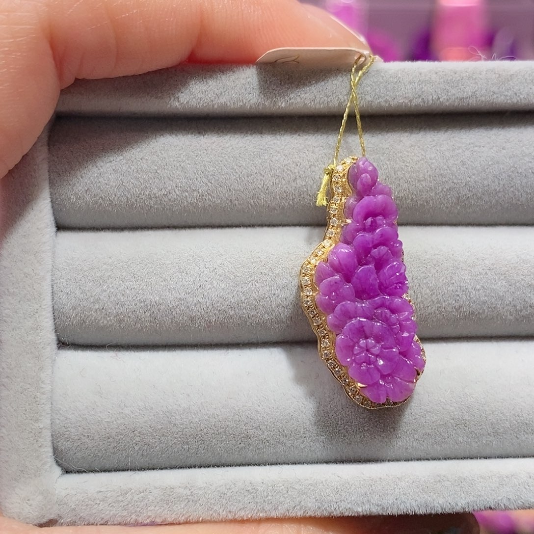 苏纪石（舒俱来）18K金镶嵌吊坠(不含链)