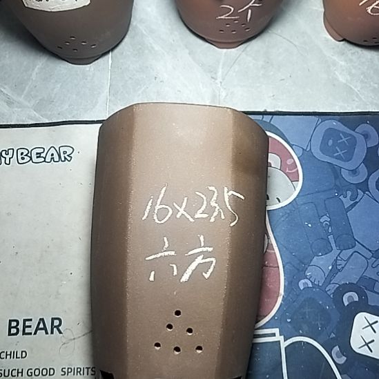 六方一个紫砂花盆