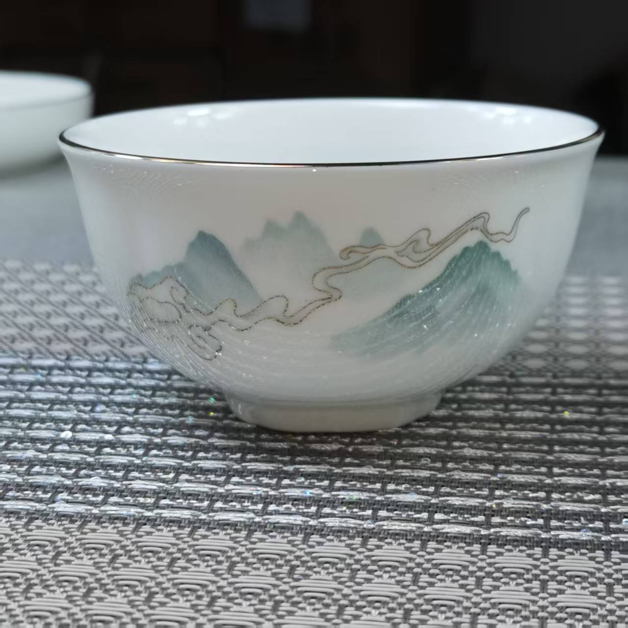 又见青山系列描金骨瓷碗