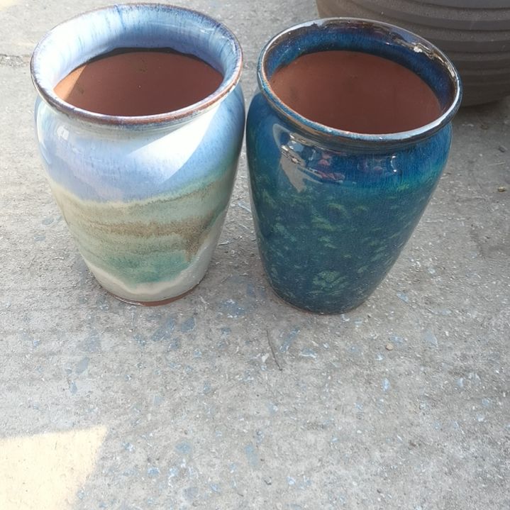 红陶13/20瑕疵两个盆