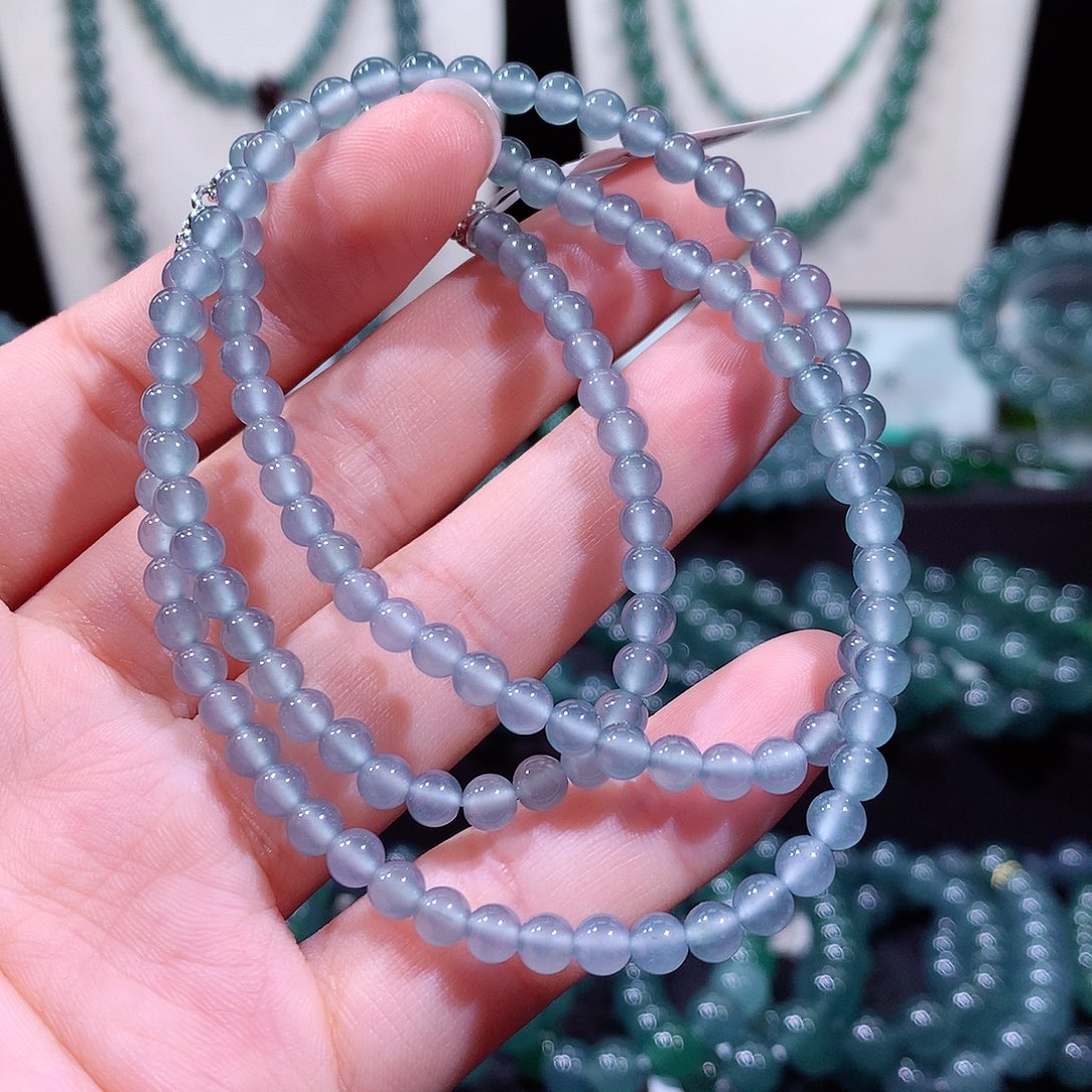 面***海翡翠未镶嵌手链天然a货翡翠项链4.5