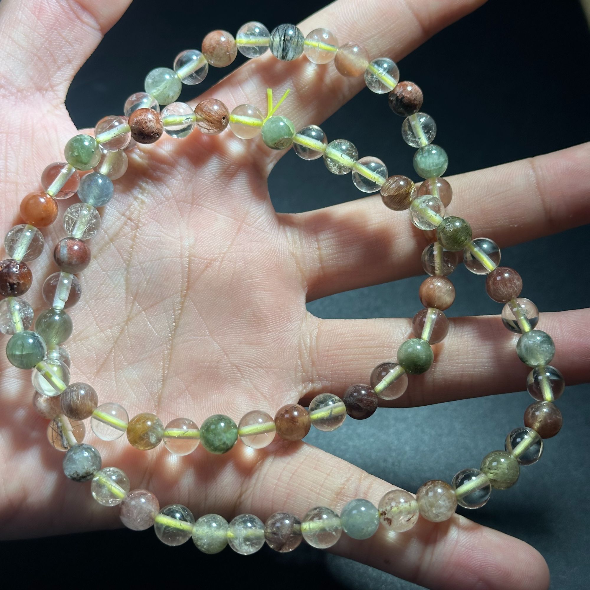 【三弟推荐】天然发晶多宝水晶多圈手链（多样性发一）20744