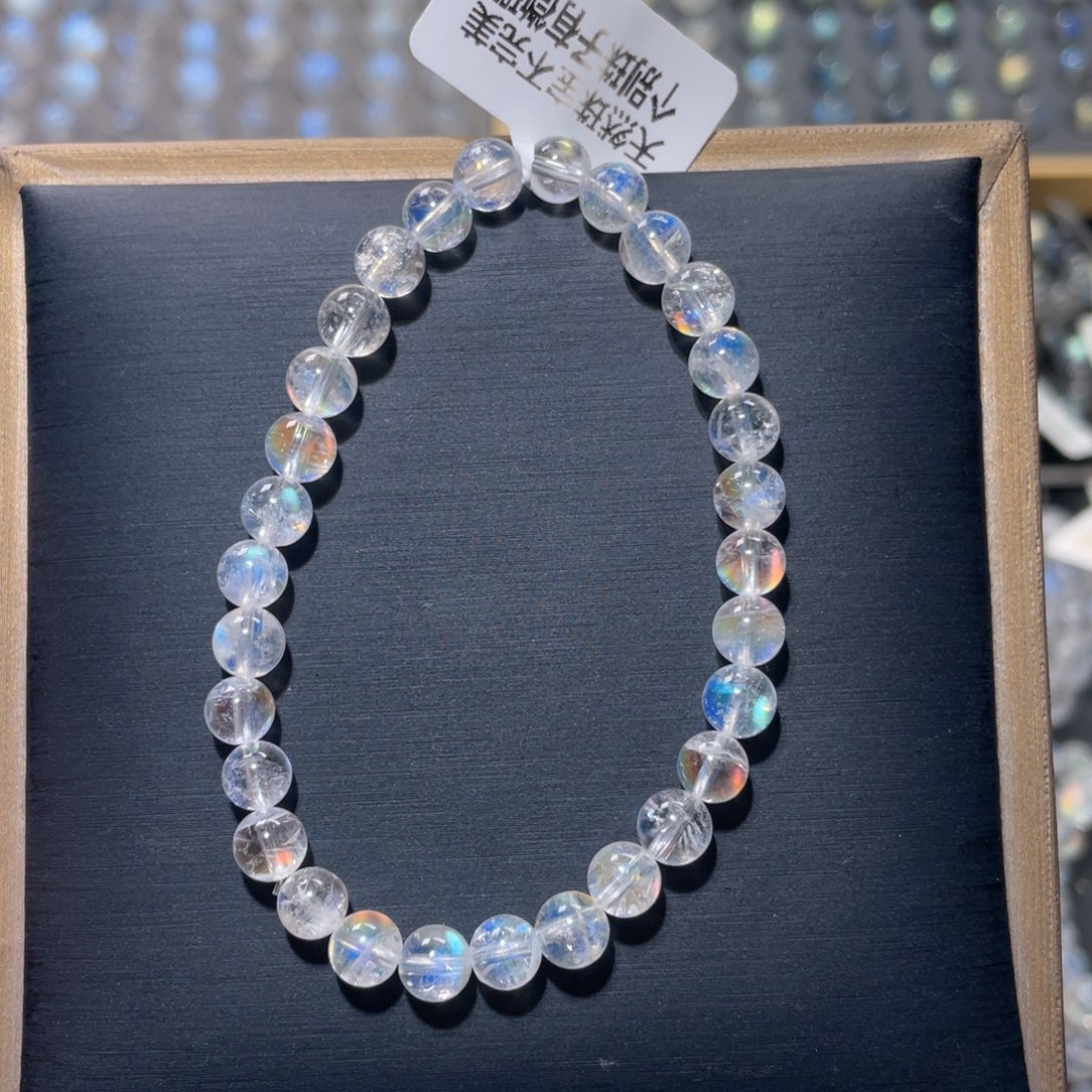 手链未镶嵌长石马岛幻彩月光石手链6mm+