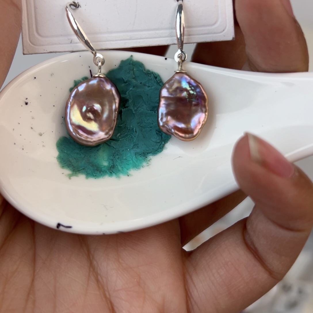 淡水珍珠耳饰银S925镶嵌