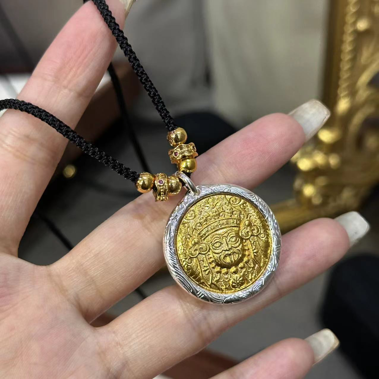 铜合金项链 金银撞色扎基拉姆项链-4332