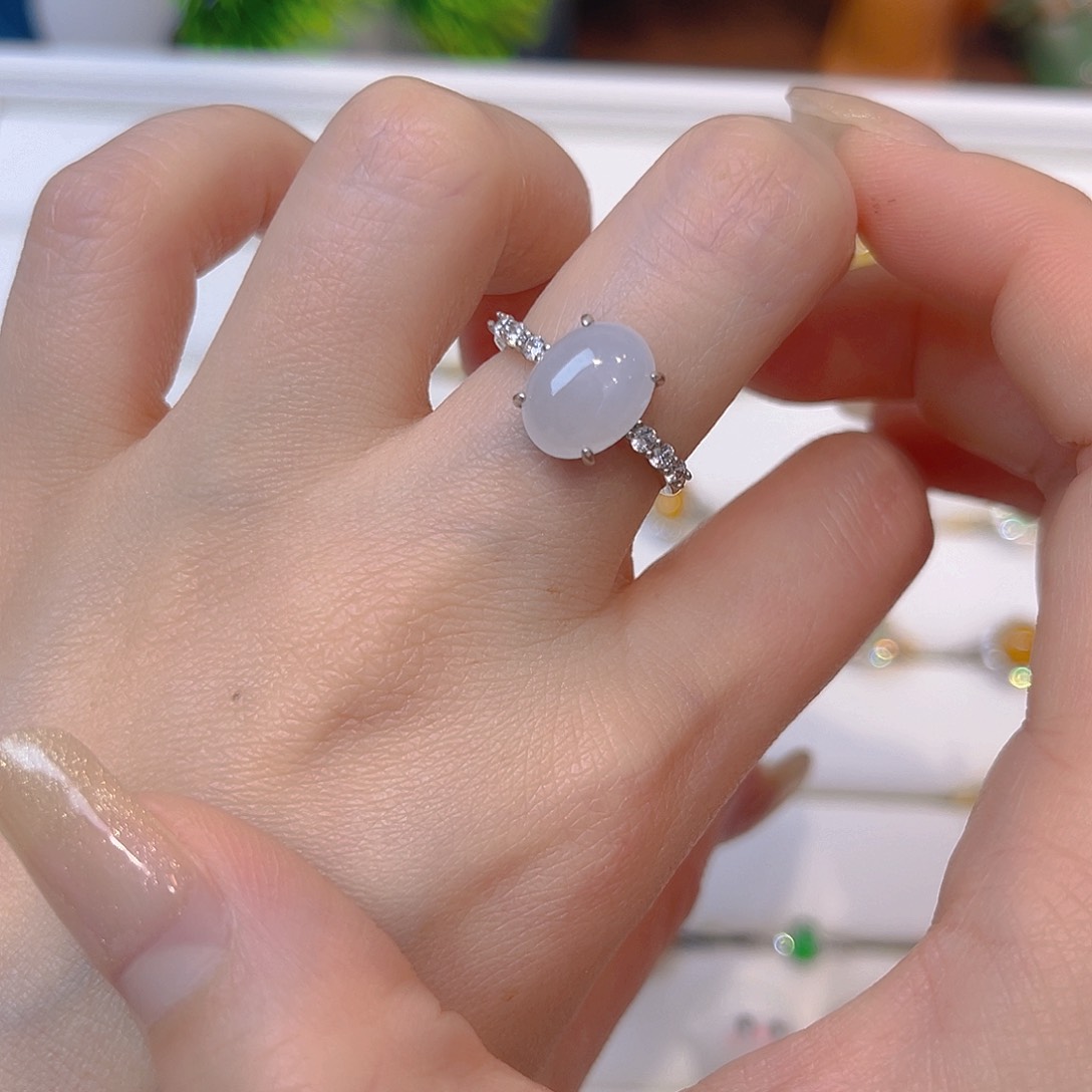 翡翠戒指银S925镶嵌我