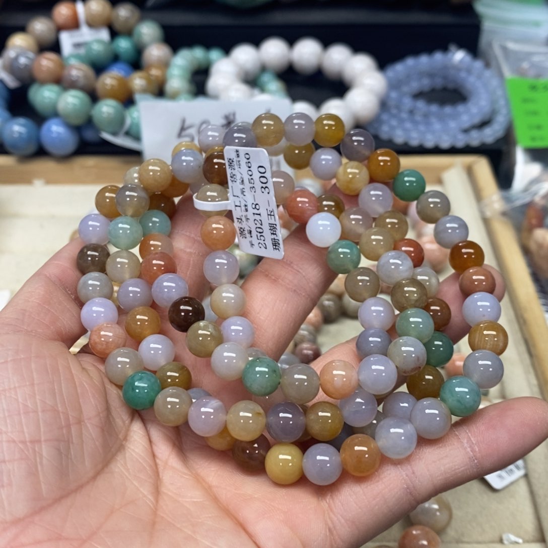 硅化珊瑚（珊瑚玉）手链未镶嵌中*红101