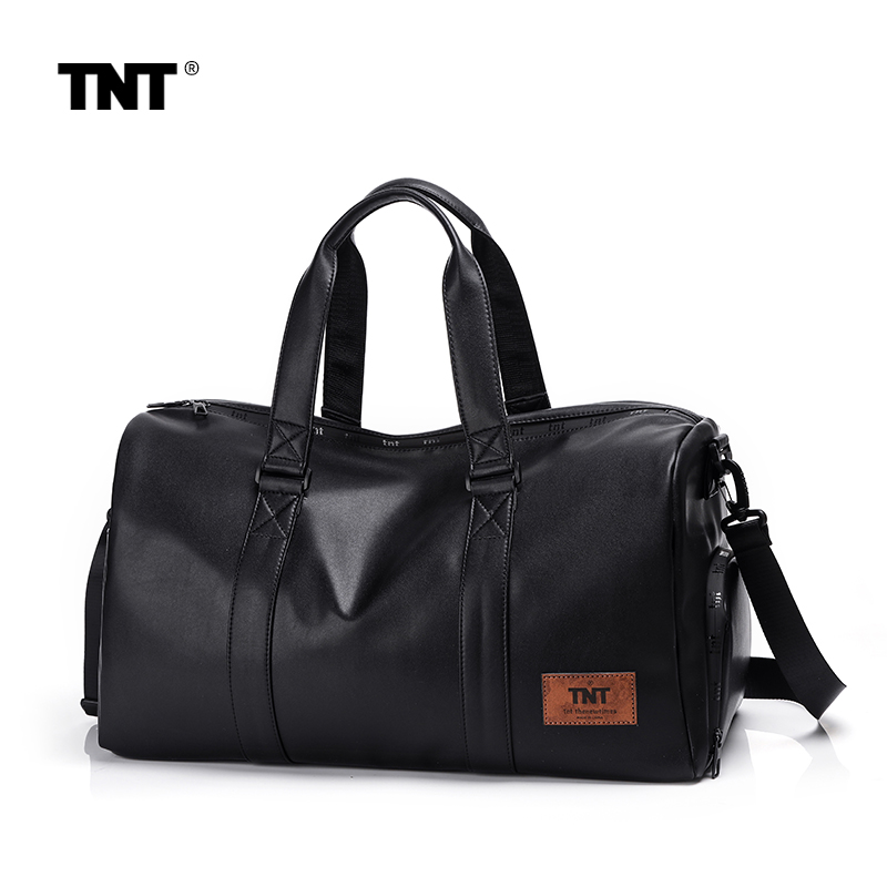 TNT大容量手提旅行包包男款干湿分离健身包皮质短途单肩行李袋女