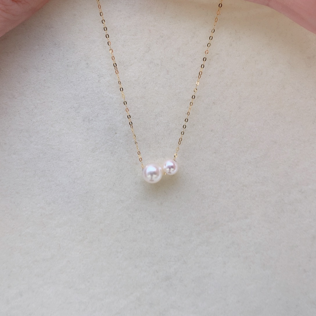 海水珍珠5.5-7.5mm ak吊坠18K金镶嵌