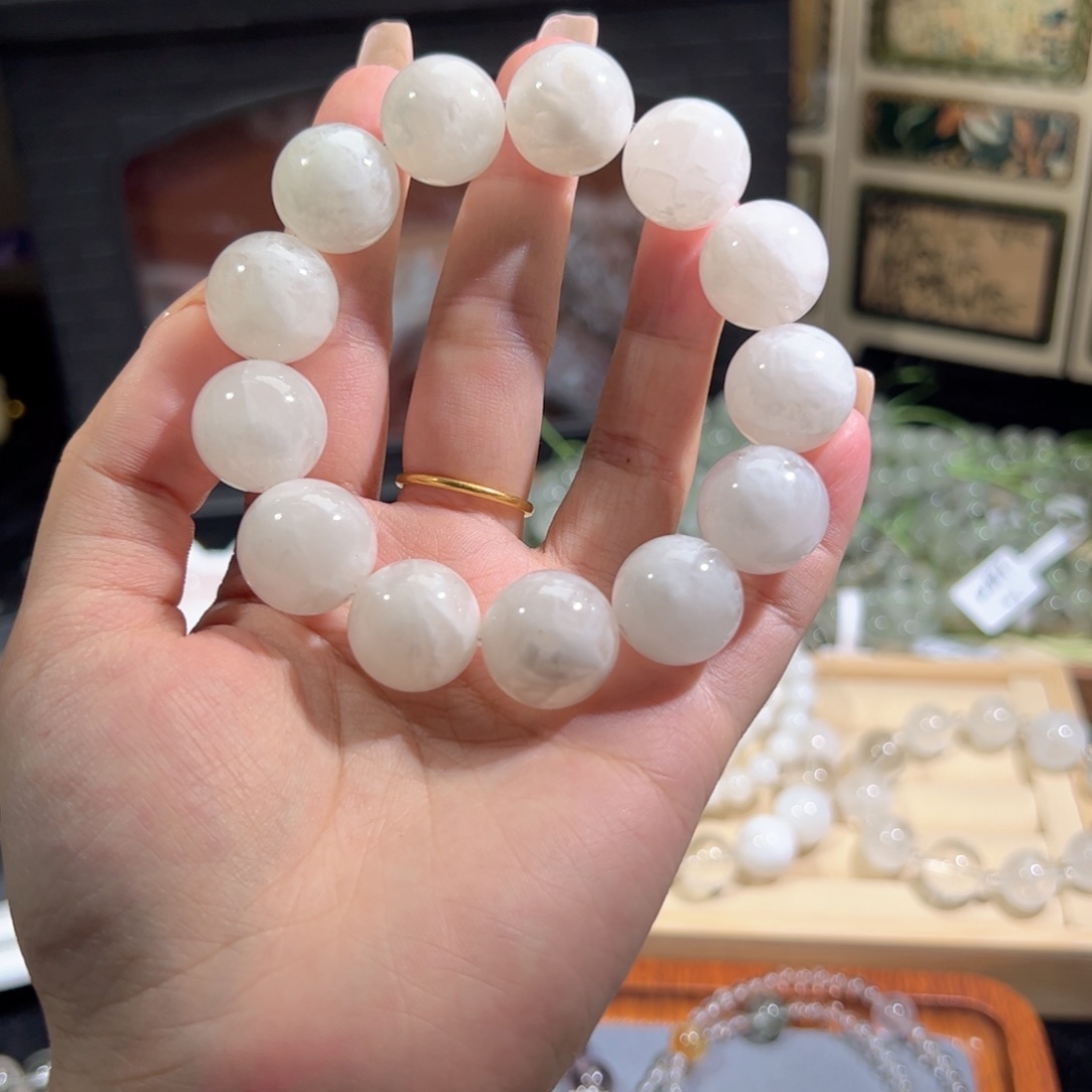 水晶手链未镶嵌天然水晶暴风雪雪花幽灵