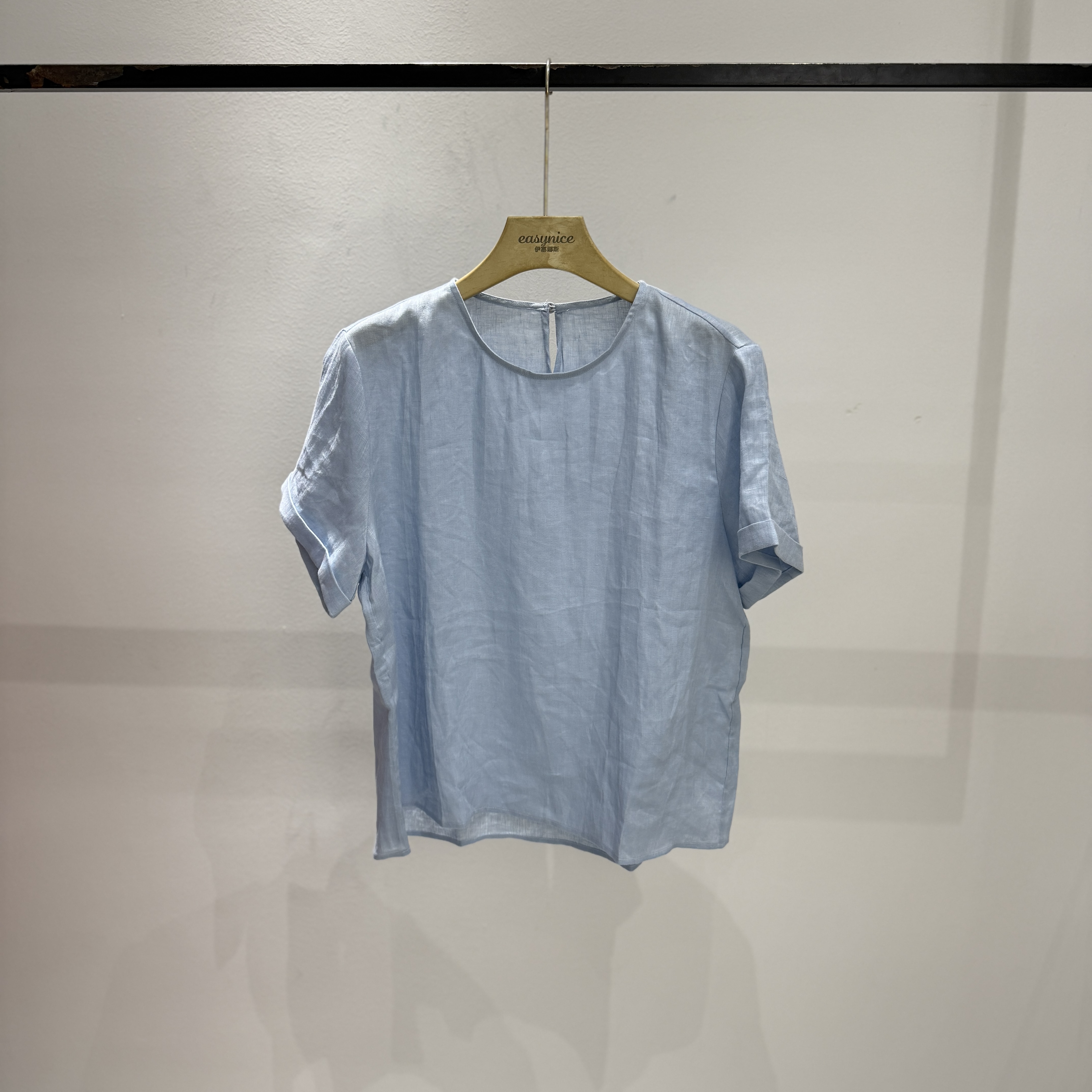 【麦丝】法式气质休闲百搭宽松显瘦圆领女士衬衫 OSY-91815