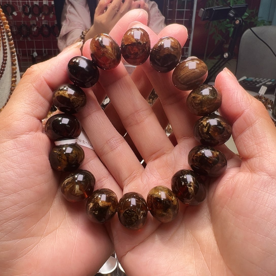 琥珀裸石未镶嵌火*哥抚顺琥珀17花蜡