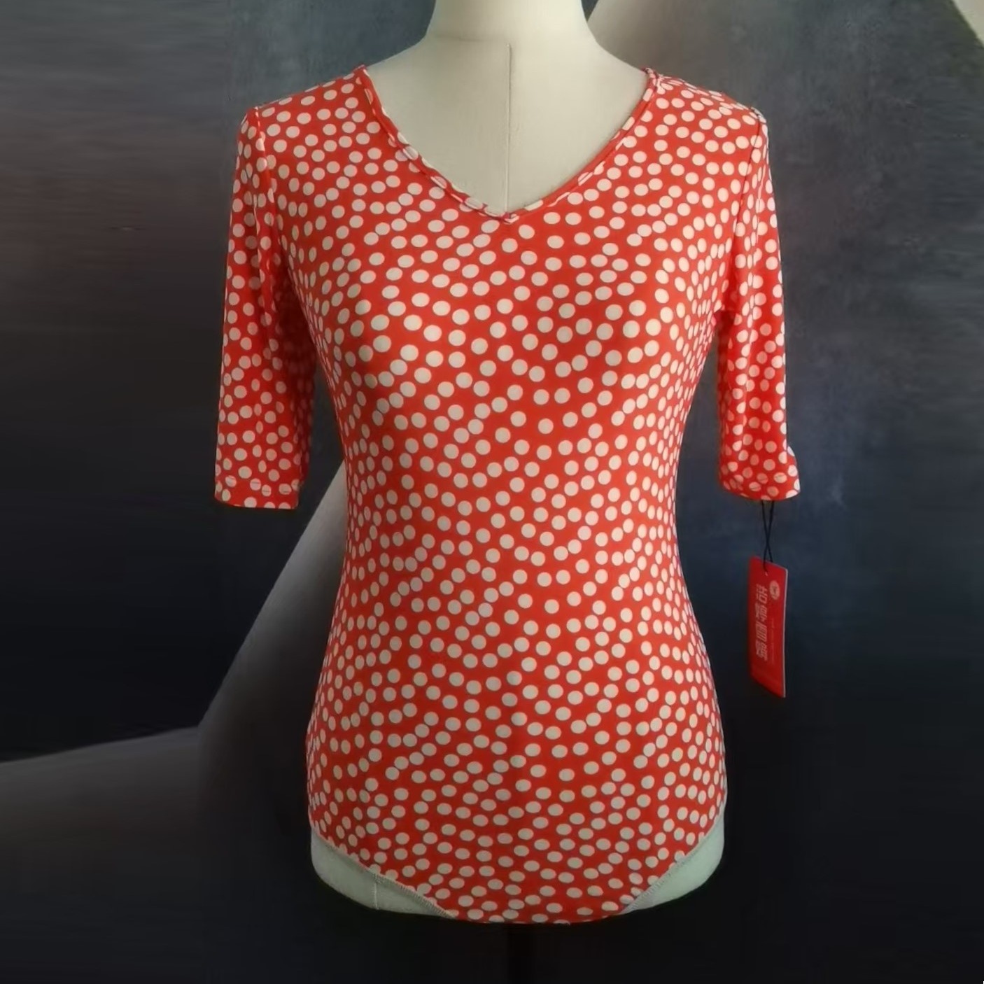 【浩婷雪娟】夏季新款v领半袖彩色连体衫