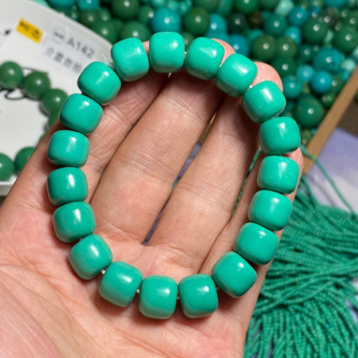 铜合金手链 湖北特色diy玉化料绿色手(略有微瑕完美主义者勿拍）