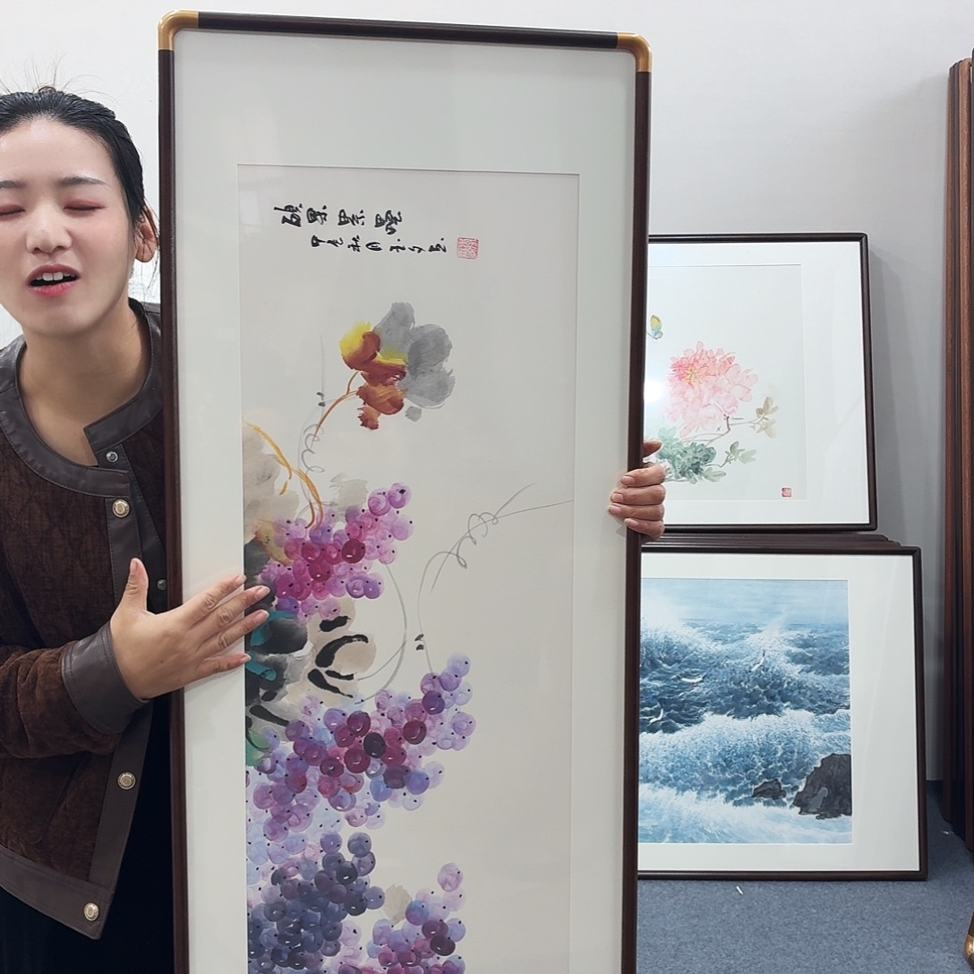 国画手绘作品160-45尺寸