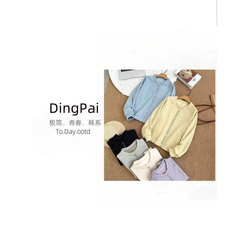 DINGPAI-[搭配推荐]2025秋季新款圆领系扣韩系时尚女外套O-24604