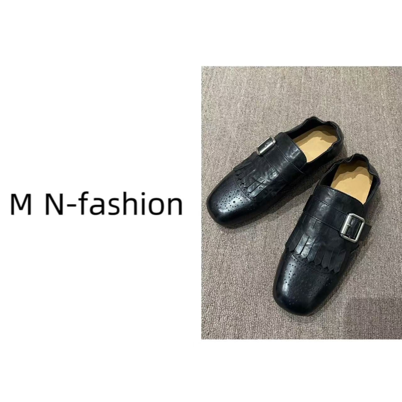 复古雕花流苏平底英伦皮鞋8900