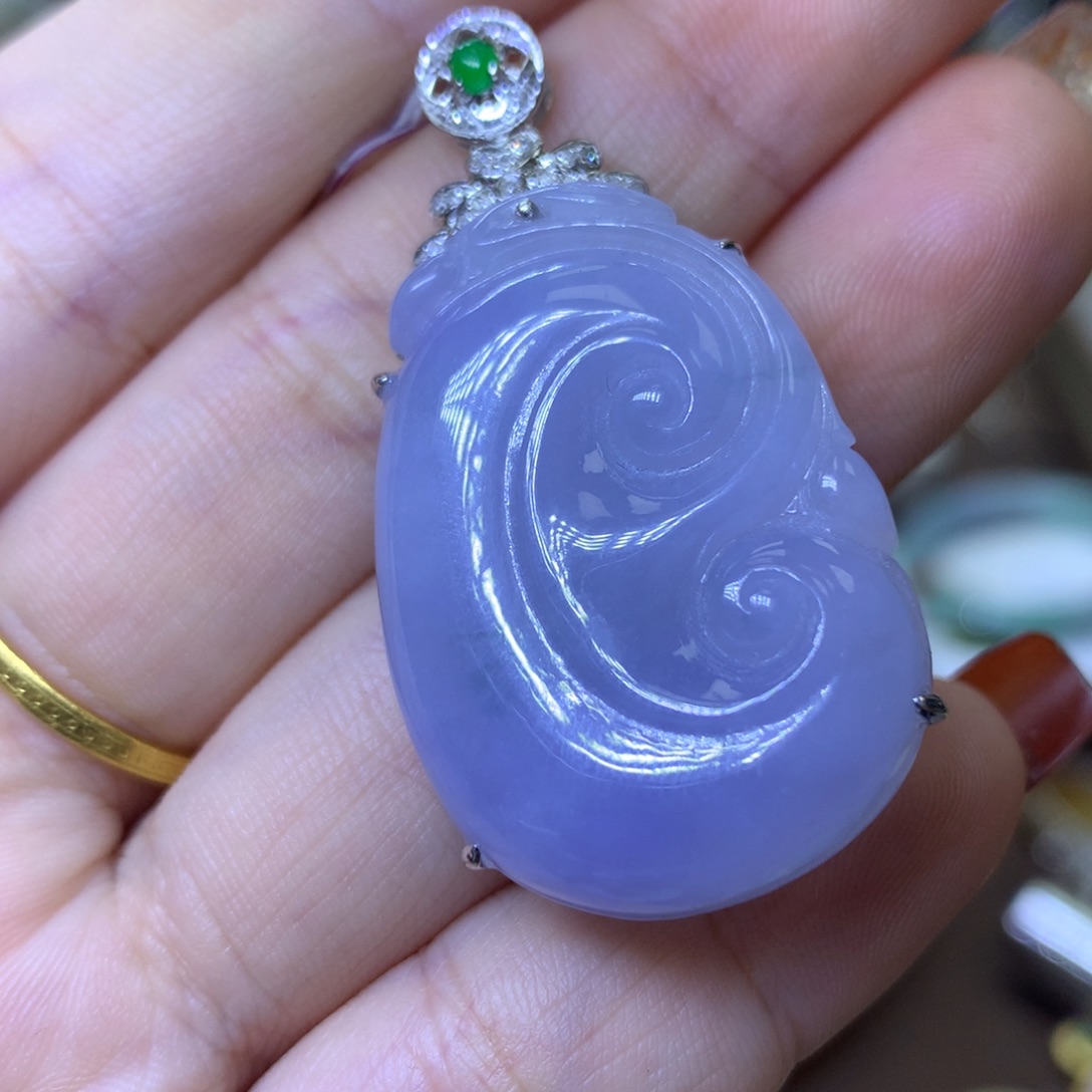 翡翠颈饰18K金镶嵌用****6翡翠