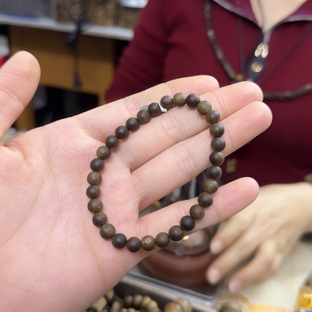 沉香木手串白棋沉水单圈 0.6-5 克多样性发一